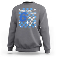 Funny 13th Birthday Official Teenager Sweatshirt 6+7 13 Year Old Boys Kids Checkered 67 Meme