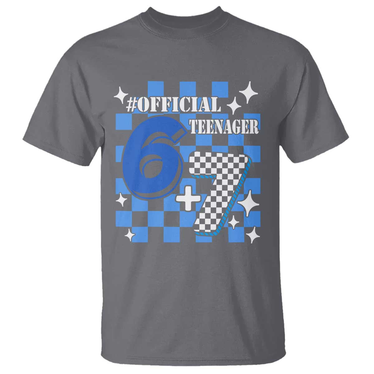 Funny 13th Birthday Official Teenager T Shirt 6+7 13 Year Old Boys Kids Checkered 67 Meme