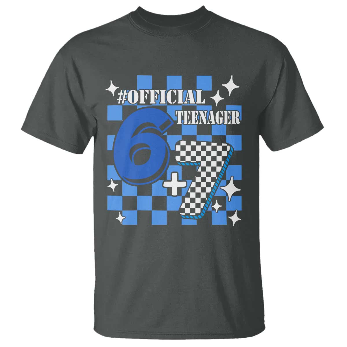 Funny 13th Birthday Official Teenager T Shirt 6+7 13 Year Old Boys Kids Checkered 67 Meme