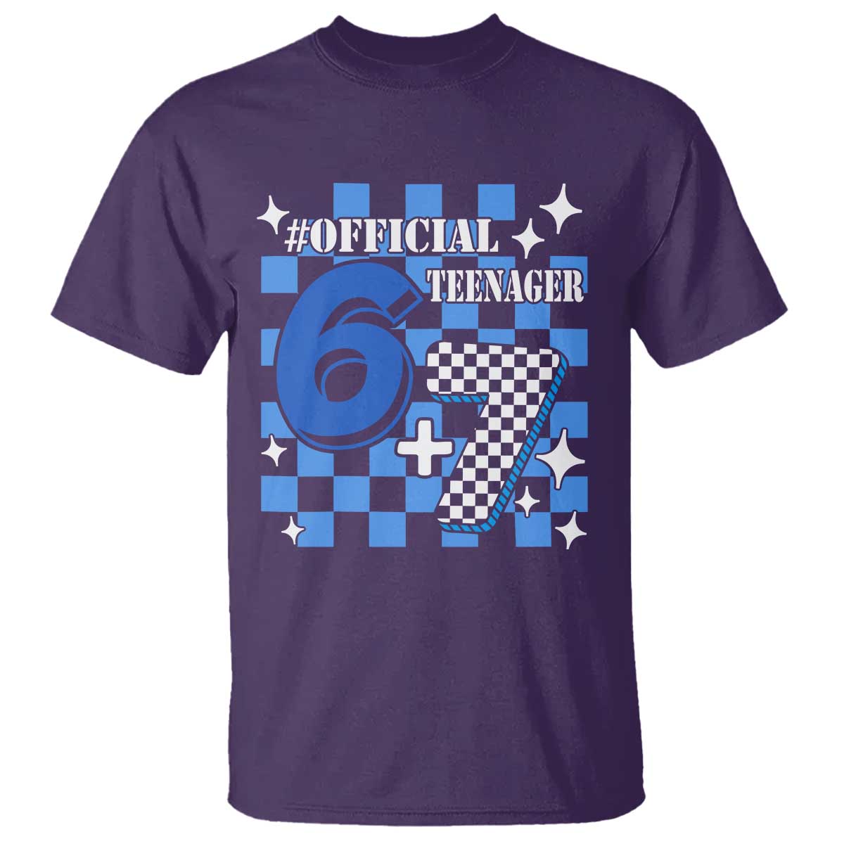Funny 13th Birthday Official Teenager T Shirt 6+7 13 Year Old Boys Kids Checkered 67 Meme