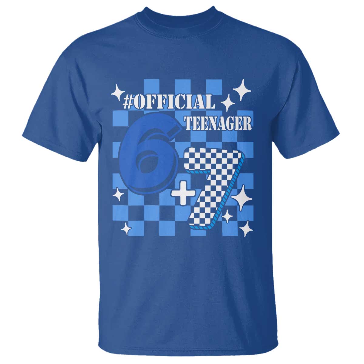 Funny 13th Birthday Official Teenager T Shirt 6+7 13 Year Old Boys Kids Checkered 67 Meme