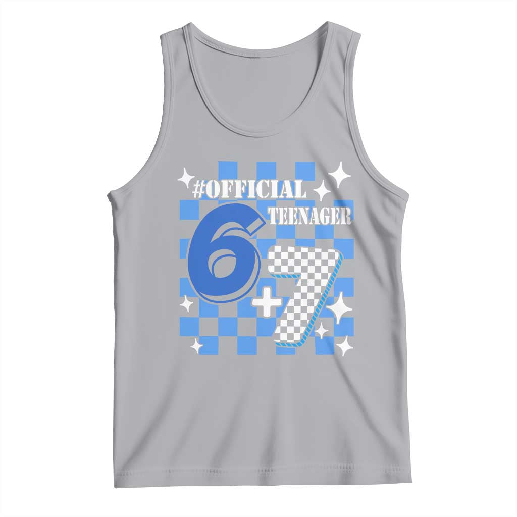 Funny 13th Birthday Official Teenager Tank Top 6+7 13 Year Old Boys Kids Checkered 67 Meme