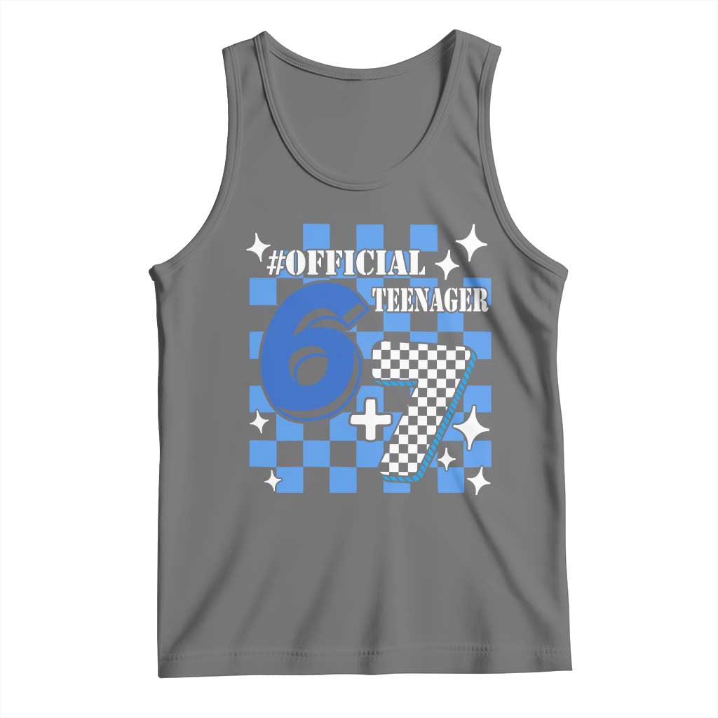 Funny 13th Birthday Official Teenager Tank Top 6+7 13 Year Old Boys Kids Checkered 67 Meme