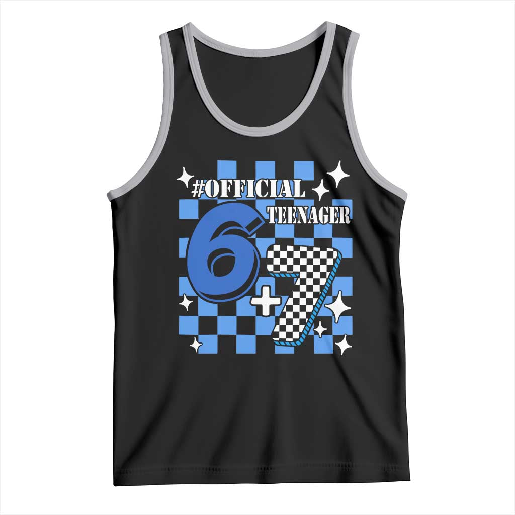 Funny 13th Birthday Official Teenager Tank Top 6+7 13 Year Old Boys Kids Checkered 67 Meme