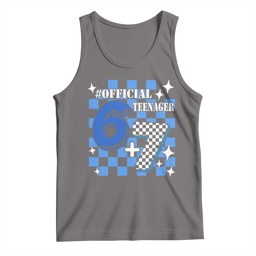 Funny 13th Birthday Official Teenager Tank Top 6+7 13 Year Old Boys Kids Checkered 67 Meme