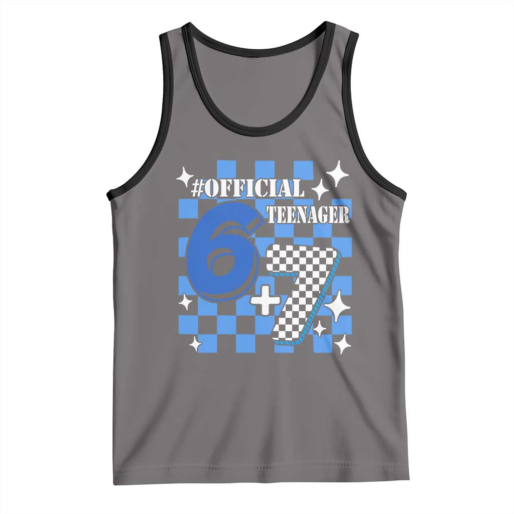 Funny 13th Birthday Official Teenager Tank Top 6+7 13 Year Old Boys Kids Checkered 67 Meme
