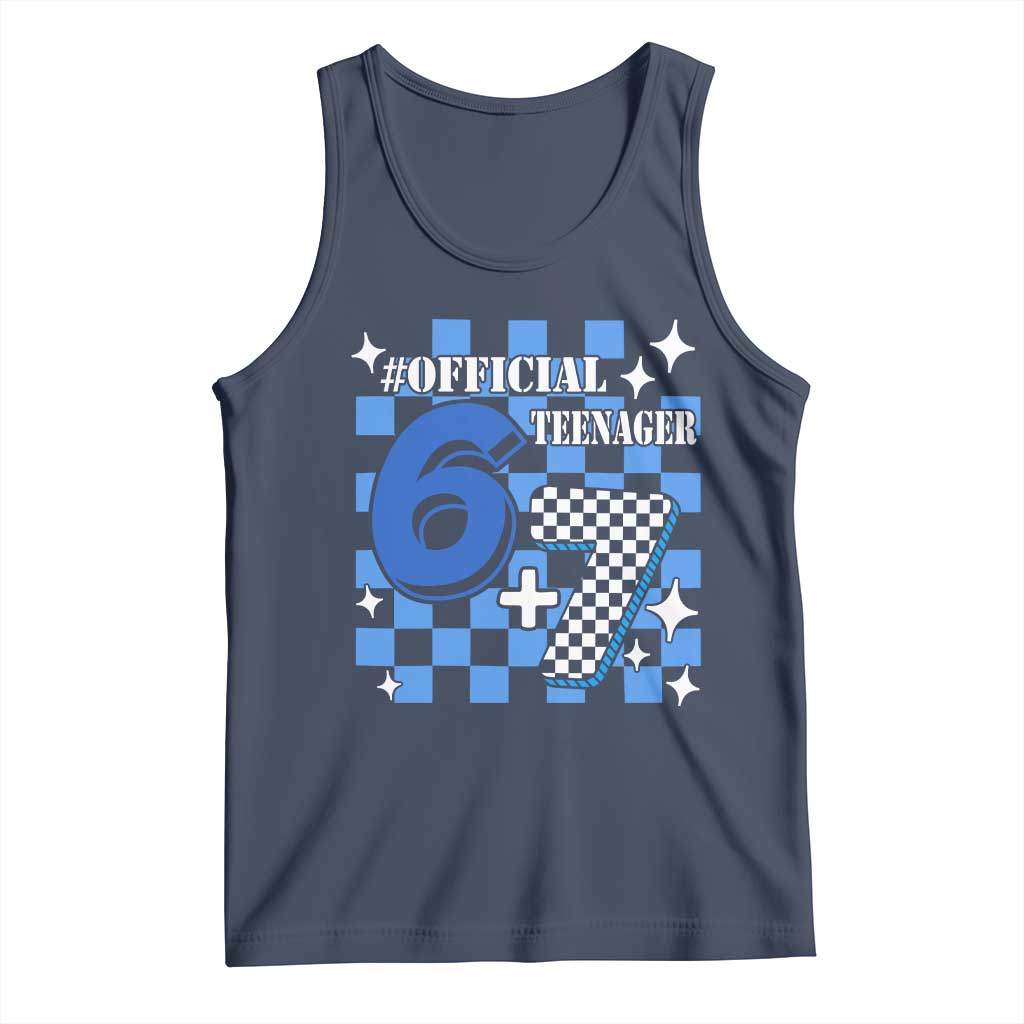 Funny 13th Birthday Official Teenager Tank Top 6+7 13 Year Old Boys Kids Checkered 67 Meme