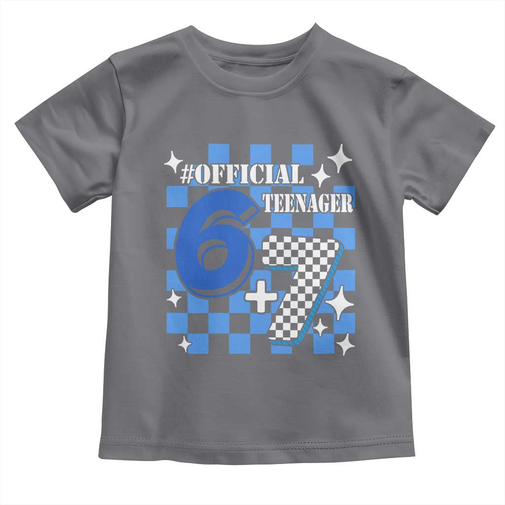 Funny 13th Birthday Official Teenager Toddler T Shirt 6+7 13 Year Old Boys Kids Checkered 67 Meme