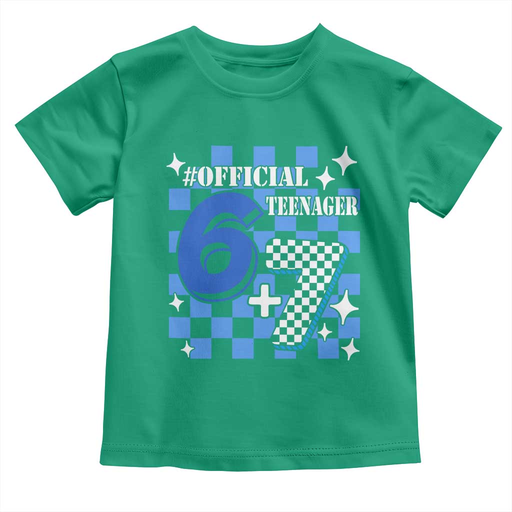 Funny 13th Birthday Official Teenager Toddler T Shirt 6+7 13 Year Old Boys Kids Checkered 67 Meme