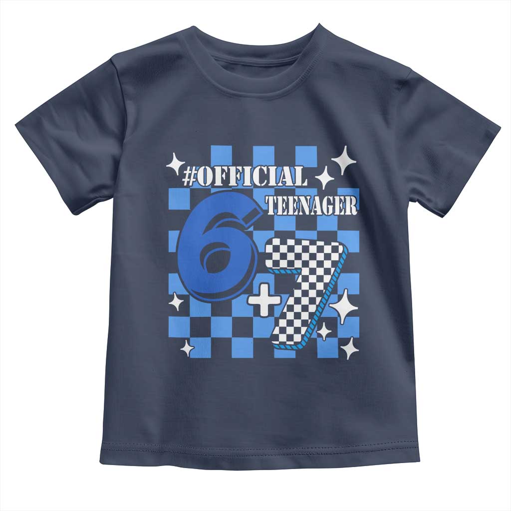 Funny 13th Birthday Official Teenager Toddler T Shirt 6+7 13 Year Old Boys Kids Checkered 67 Meme