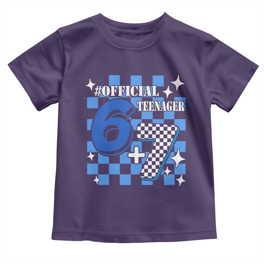 Funny 13th Birthday Official Teenager Toddler T Shirt 6+7 13 Year Old Boys Kids Checkered 67 Meme