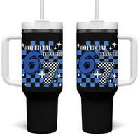 Funny 13th Birthday Official Teenager Tumbler With Handle 6+7 13 Year Old Boys Kids Checkered 67 Meme