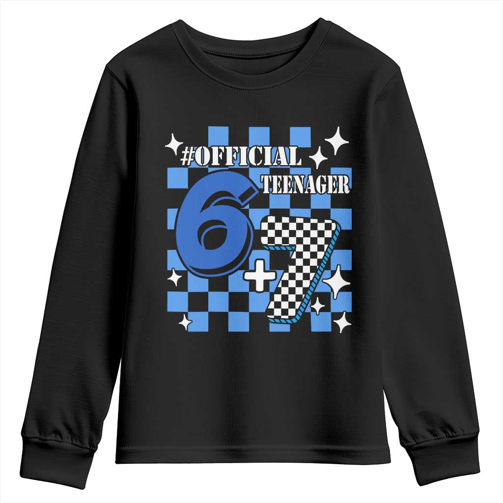 Funny 13th Birthday Official Teenager Youth Sweatshirt 6+7 13 Year Old Boys Kids Checkered 67 Meme