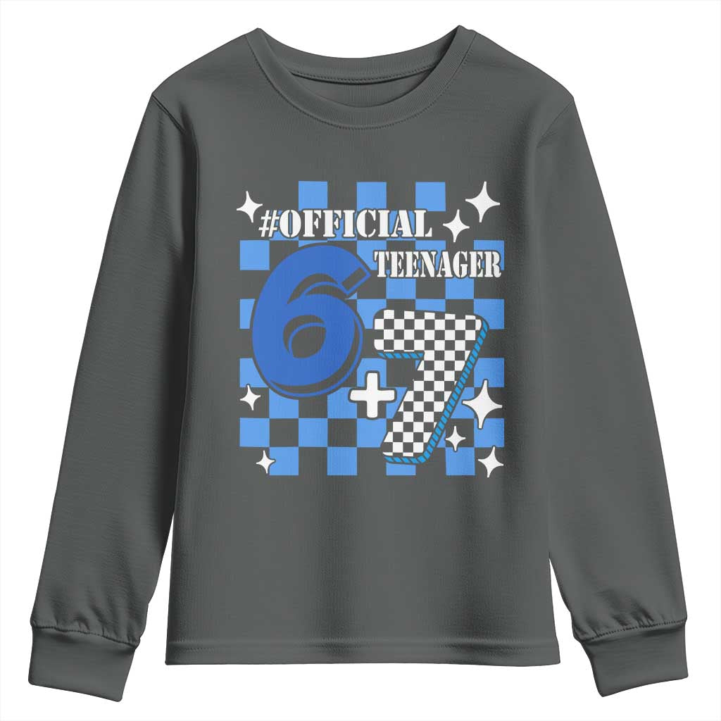 Funny 13th Birthday Official Teenager Youth Sweatshirt 6+7 13 Year Old Boys Kids Checkered 67 Meme
