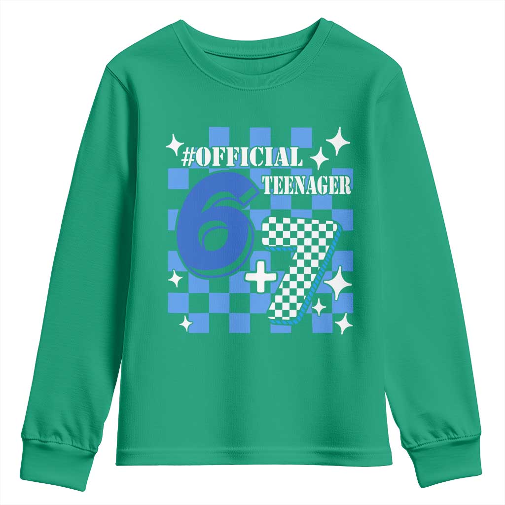 Funny 13th Birthday Official Teenager Youth Sweatshirt 6+7 13 Year Old Boys Kids Checkered 67 Meme