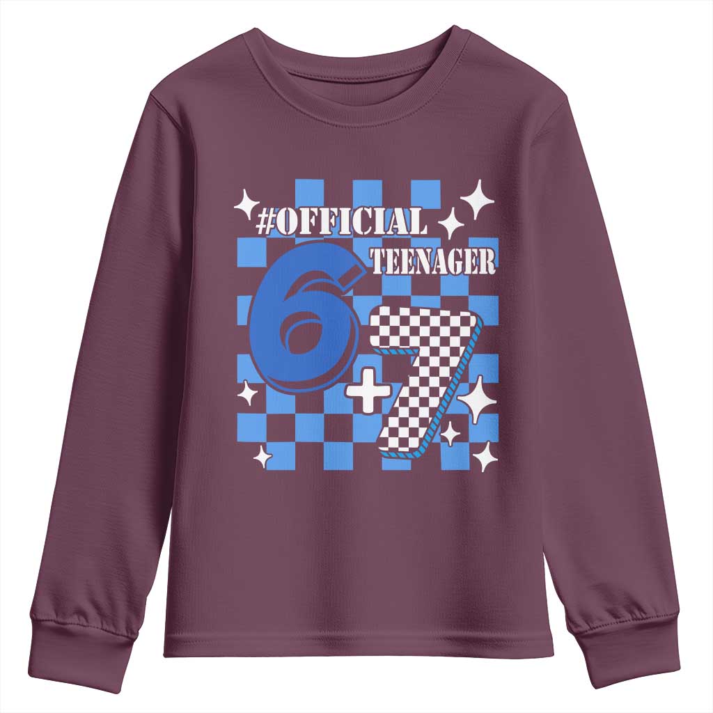 Funny 13th Birthday Official Teenager Youth Sweatshirt 6+7 13 Year Old Boys Kids Checkered 67 Meme