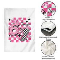 Funny 13th Birthday Official Teenager Garden Flag 6+7 13 Year Old Kids Girls Pink Checkered 67 Meme