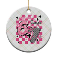 Funny 13th Birthday Official Teenager Ceramic Ornament 6+7 13 Year Old Kids Girls Pink Checkered 67 Meme