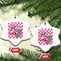 Funny 13th Birthday Official Teenager Ceramic Ornament 6+7 13 Year Old Kids Girls Pink Checkered 67 Meme