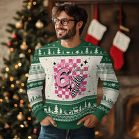Funny 13th Birthday Official Teenager Ugly Christmas Sweater 6+7 13 Year Old Kids Girls Pink Checkered 67 Meme