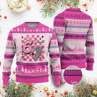 Funny 13th Birthday Official Teenager Ugly Christmas Sweater 6+7 13 Year Old Kids Girls Pink Checkered 67 Meme