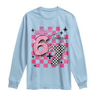 Funny 13th Birthday Official Teenager Long Sleeve Shirt 6+7 13 Year Old Kids Girls Pink Checkered 67 Meme