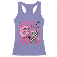 Funny 13th Birthday Official Teenager Racerback Tank Top 6+7 13 Year Old Kids Girls Pink Checkered 67 Meme