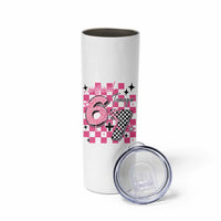 Funny 13th Birthday Official Teenager Skinny Tumbler 6+7 13 Year Old Kids Girls Pink Checkered 67 Meme
