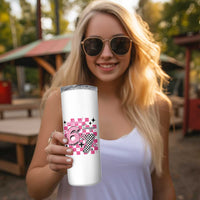 Funny 13th Birthday Official Teenager Skinny Tumbler 6+7 13 Year Old Kids Girls Pink Checkered 67 Meme