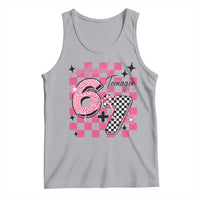 Funny 13th Birthday Official Teenager Tank Top 6+7 13 Year Old Kids Girls Pink Checkered 67 Meme