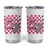 Funny 13th Birthday Official Teenager Tumbler Cup 6+7 13 Year Old Kids Girls Pink Checkered 67 Meme