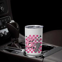 Funny 13th Birthday Official Teenager Tumbler Cup 6+7 13 Year Old Kids Girls Pink Checkered 67 Meme
