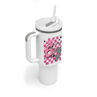 Funny 13th Birthday Official Teenager Tumbler With Handle 6+7 13 Year Old Kids Girls Pink Checkered 67 Meme