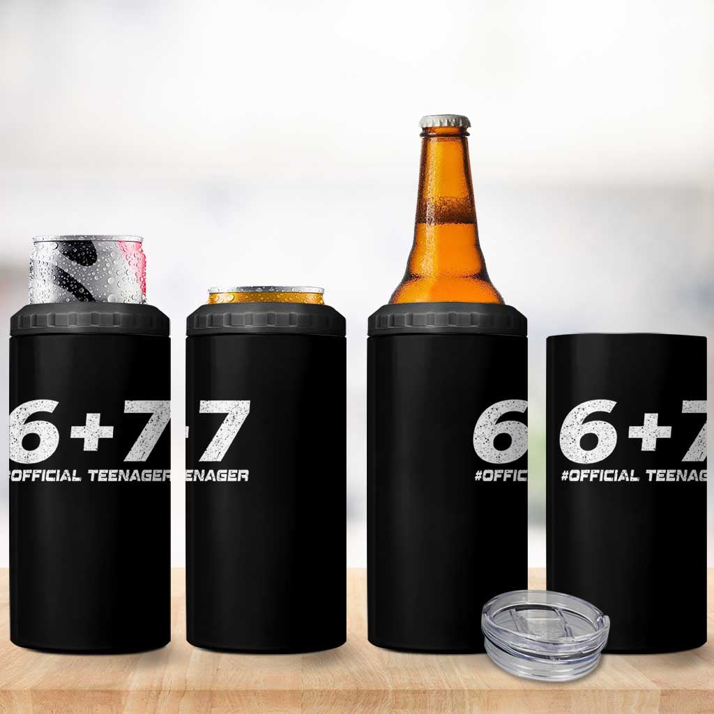 Funny 13th Birthday Official Teenager 4 in 1 Can Cooler Tumbler 13 Years Old Boys Kids