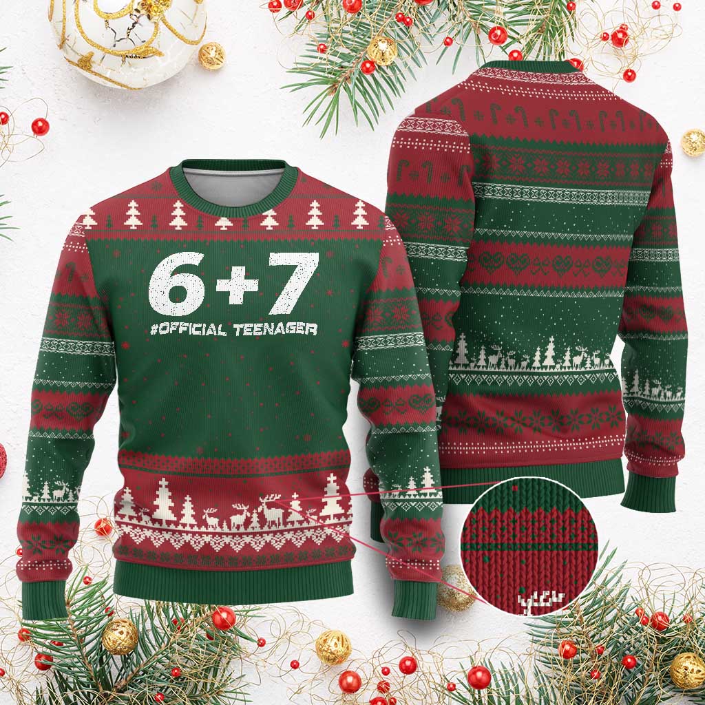 Funny 13th Birthday Official Teenager Ugly Christmas Sweater 13 Years Old Boys Kids
