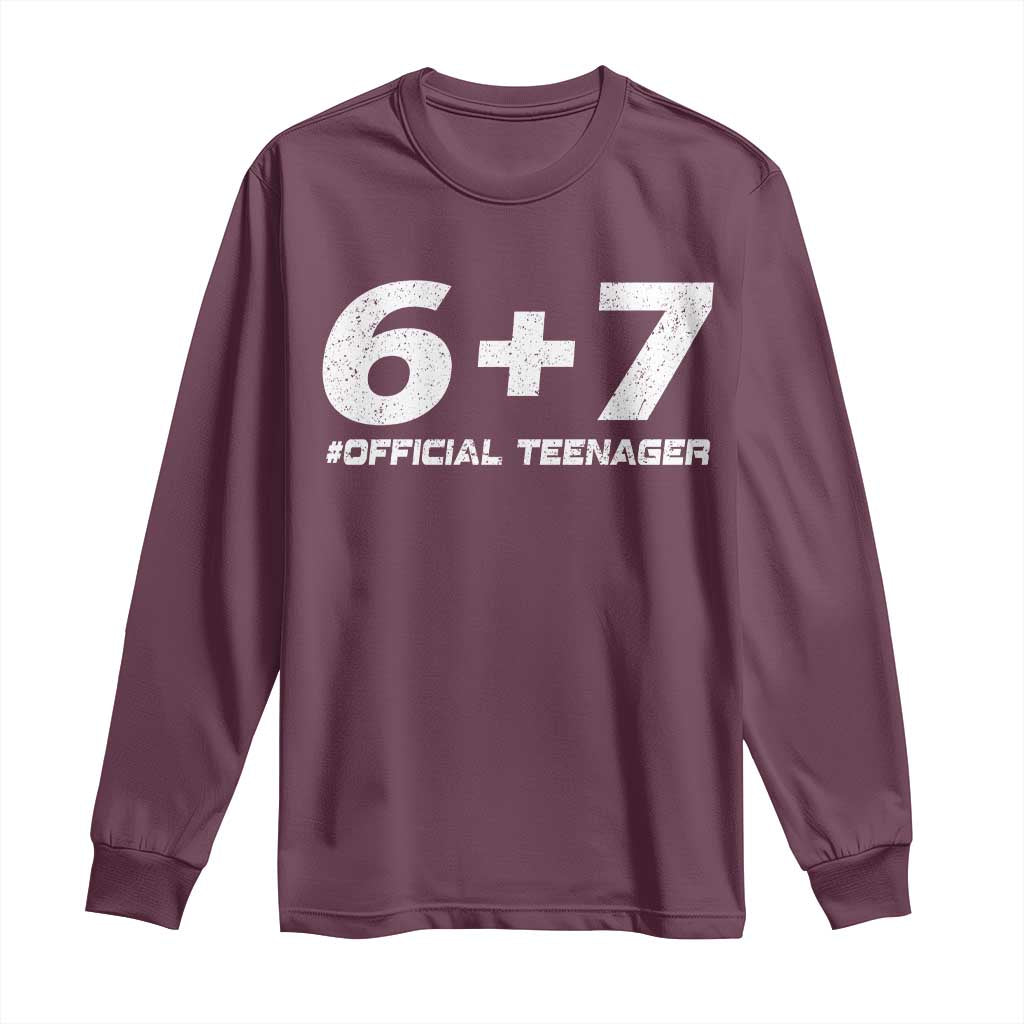 Funny 13th Birthday Official Teenager Long Sleeve Shirt 13 Years Old Boys Kids
