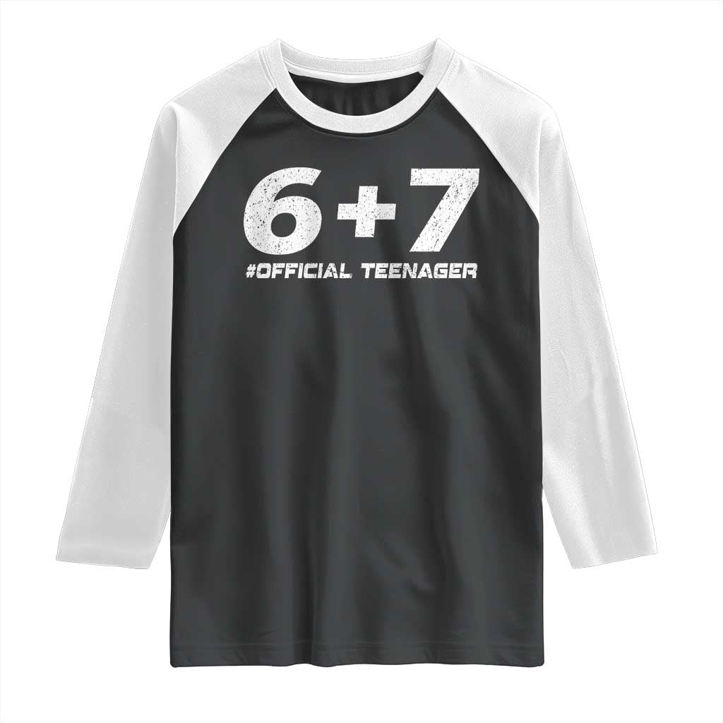 Funny 13th Birthday Official Teenager Raglan Shirt 13 Years Old Boys Kids