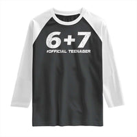 Funny 13th Birthday Official Teenager Raglan Shirt 13 Years Old Boys Kids