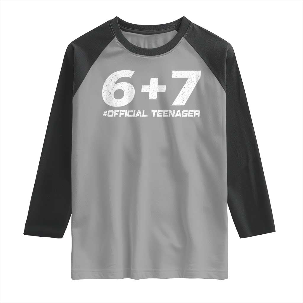 Funny 13th Birthday Official Teenager Raglan Shirt 13 Years Old Boys Kids