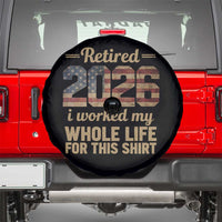 Retired 2026 Spare Tire Cover Vintage Retirement US Flag I Worked My Whole Life