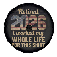 Retired 2026 Spare Tire Cover Vintage Retirement US Flag I Worked My Whole Life