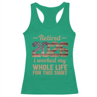 Retired 2026 Racerback Tank Top Vintage Retirement US Flag I Worked My Whole Life