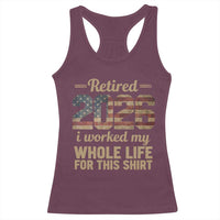 Retired 2026 Racerback Tank Top Vintage Retirement US Flag I Worked My Whole Life