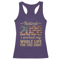 Retired 2026 Racerback Tank Top Vintage Retirement US Flag I Worked My Whole Life