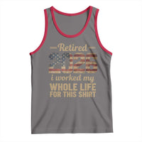 Retired 2026 Tank Top Vintage Retirement US Flag I Worked My Whole Life