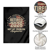 The Legend Has Retired 2026 Garden Flag Funny Retirement USA Flag