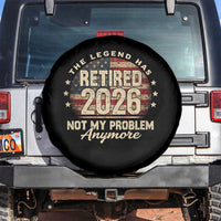 The Legend Has Retired 2026 Spare Tire Cover Funny Retirement USA Flag