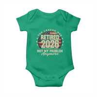 The Legend Has Retired 2026 Baby Onesie Funny Retirement USA Flag