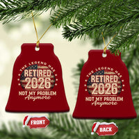 The Legend Has Retired 2026 Ceramic Ornament Funny Retirement USA Flag