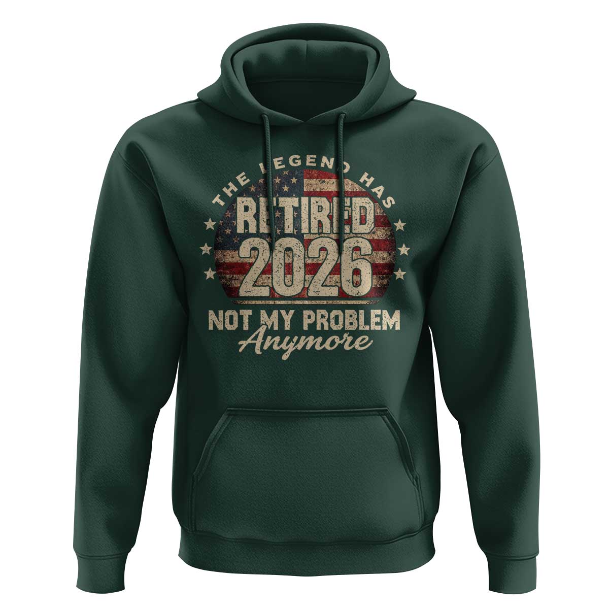 The Legend Has Retired 2026 Hoodie Funny Retirement USA Flag